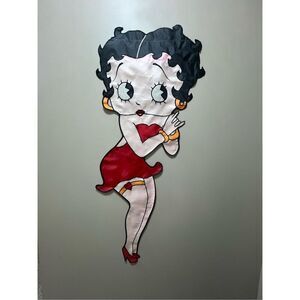 RARE vintage betty boop shaped long banner wall hanging decor display